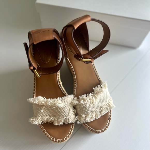 SEE BY CHLOE Tan Glyn Espadrille Sandals - Size 37 - Picture 3 of 9